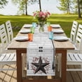thumbnail image 4 of Table Runners 60 Inches Long Dress Scarves, Texas Star Retro Farmhouse Kitchen/Dining Table Runner, Small Coffee Tablerunners, Vintage Brown Red Berry Wooden 13x60 Inch, 4 of 9