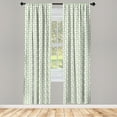 thumbnail image 5 of Ambesonne Green Window Curtains, Maze Shaped Squares Lines, Each 28" W x 63" L, Pistachio Green White, 5 of 5