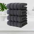 thumbnail image 4 of Gumesh Black Classic Luxury Bath Towels Set of 4 - Turkish Cotton Ultra Soft Bath Towels 13x29 | Highly Absorbent and Quick Dry | Hotel Towels for Bathroom Luxury, Plush Shower Towels, White, 4 of 6