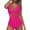 Hot Pink, variant on Miluxas Swimsuits for Women Womens V Neck Tummy Control Swimsuit One Piece Bathing Suit Mesh Swimwear