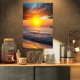 thumbnail image 1 of Bright Sunset over Blue Waters - Modern Beach Canvas Art Print, 1 of 3