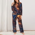 thumbnail image 2 of Lsque Cool Dolphin Pattern Long Sleeve Pajama Set for Women - Soft 2-Piece Sleepwear and Loungewear Set with Pockets, Comfy Nightwear-Small, 2 of 7