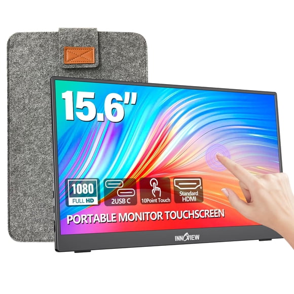 Monitor portátil InnoView de 15,6" con pantalla táctil, 1080P, HDMI y USB-C