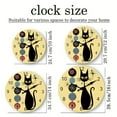 thumbnail image 3 of Yellow Wall Clock Battery Operated 14 Inch Black Cat Wall Clocks Silent Non-Ticking Wooden Wall Clock for Bathroom Bedroom Living Room, 3 of 6