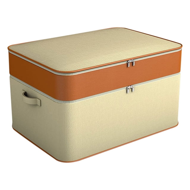 Double Layer Zipper Clothes Storage Bag Wardrobe Storage Box Portable Storage Bag Winter Quilt Storage Box For Clothes Sweaters Beddings Blanket Blouses