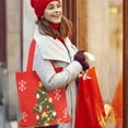 thumbnail image 5 of Spencer Tote Bag for Women, Lightweight Christmas Tote Holiday Santa Claus Xmas Tree Elk Pattern Grocery Shopping Bag Handbag, 5 of 9