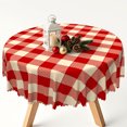 thumbnail image 3 of Vintage Buffalo Check Round Tablecloth,70 Inch,Christmas Washable Table Cover for Holiday Party Kitchen Dinning Decor, 3 of 6