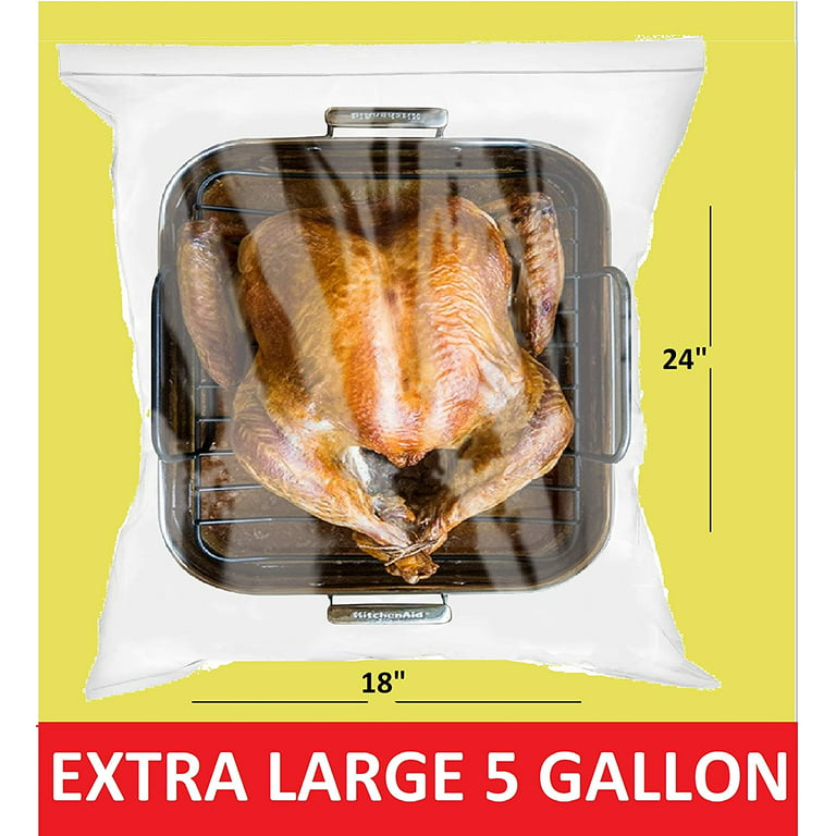 [ 25 COUNT ] EXTREME THICK BAGS - 18'' x 24'' - Extra Large Super Spacious  Strong Clear Big Bags, Zipper, 5 GALLON, Heavy Duty 4 Mill, Plastic Food