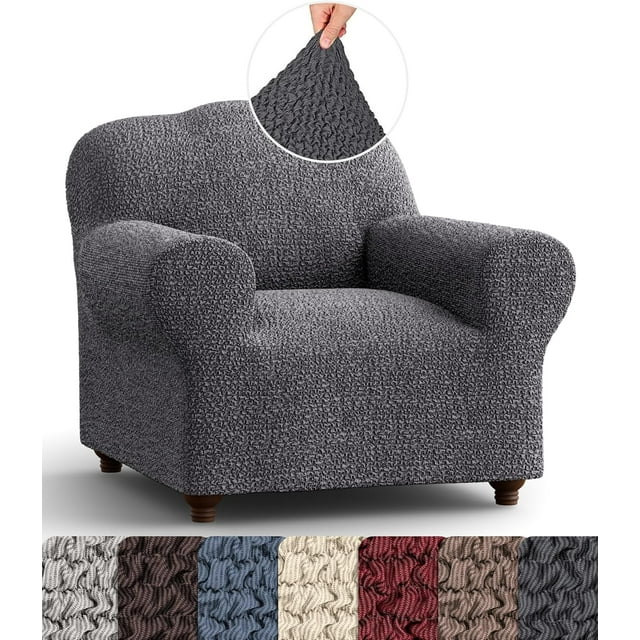 Chair Cover Armchair Cover Armchair Slipcover Cotton Fabric Slipcover Piece Form Fit Stretch Stylish Furniture Protector Mille Righe Collection (Chair) ()