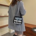 thumbnail image 4 of Bolso bandolera con solapa de tela jacquard de PU para mujer (negro) Likrtyny multifunción de oficina, 4 of 9