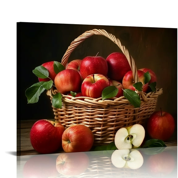 Chilfamy Apples Print Canvas Wall Art Decor for Home and Office 16x12in