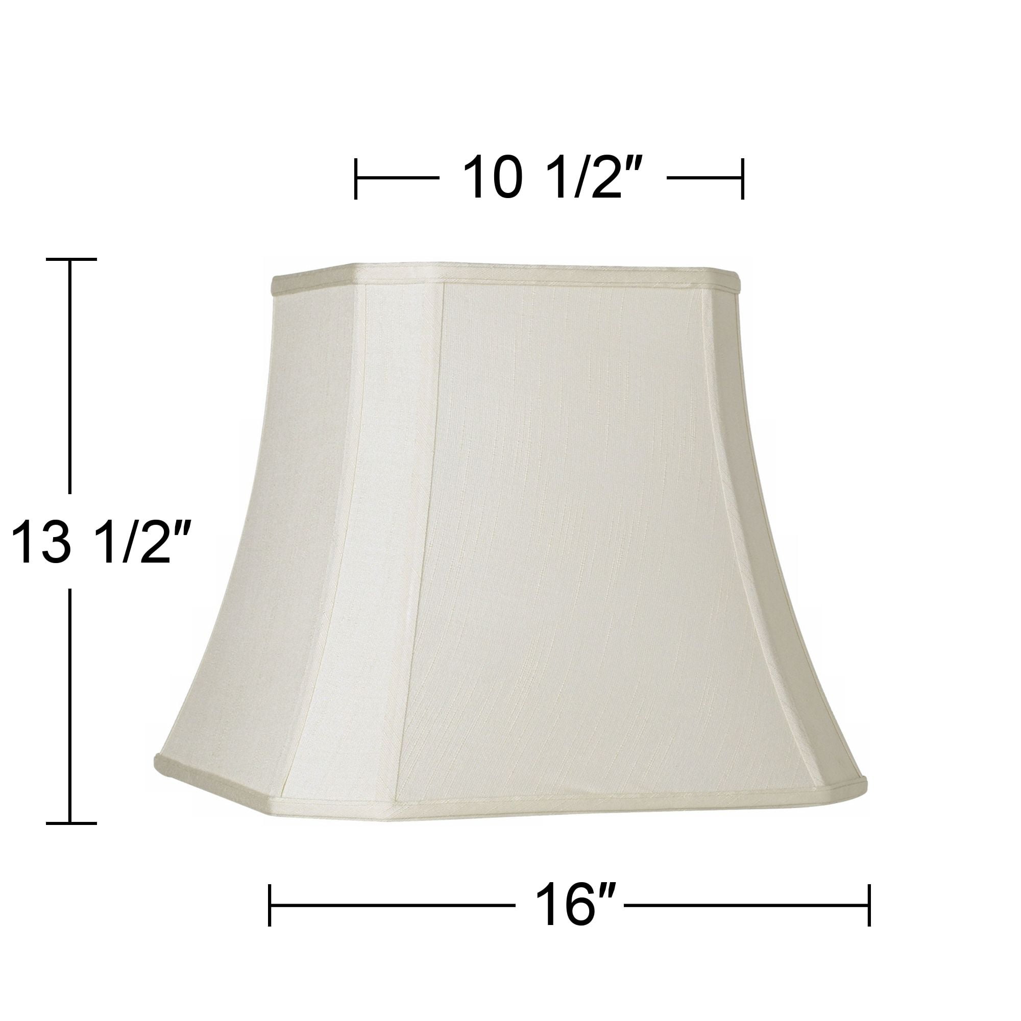 Imperial Shade Set of 2 Square Lamp Shades Cream Medium 10.5" Top x 16" Bottom x 13.5" High Spider Replacement Harp Finial Fitting