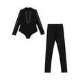 thumbnail image 3 of Manyakai Garçons Enfants Justaucorps de Gymnastique à Manches Longues avec Strass Haut avec Pantalon Combinaison Classique Tango Samba Rumba Tenue de Danse Noir 6, 3 of 6