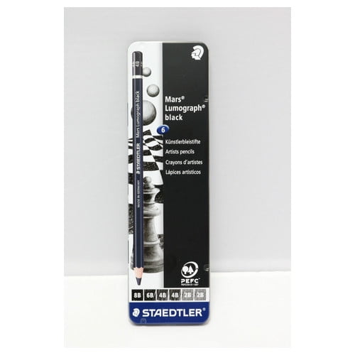 STAEDTLER-MARS LIMITED 100BG6 MARS LUMOGRAPH MATTE BLACK DRAWING PENCIL 6 SET