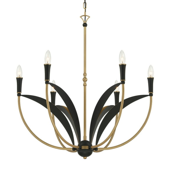 Minka Lavery 5696 Miller 6 Light 29" Wide Taper Candle Style Chandelier - Legacy Brass /