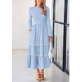 thumbnail image 7 of PRETTYGARDEN Women's Spring Midi Dress Fall Elegant Long Sleeve Smocked Flowy Boho Floral Wedding Guest Party Dresses, 7 of 7