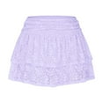 thumbnail image 3 of miqiqism Women Lace Skirts High Waisted Dress Tutu Summer Solid Hip Scarf,01_Purple,X-Large, 3 of 5