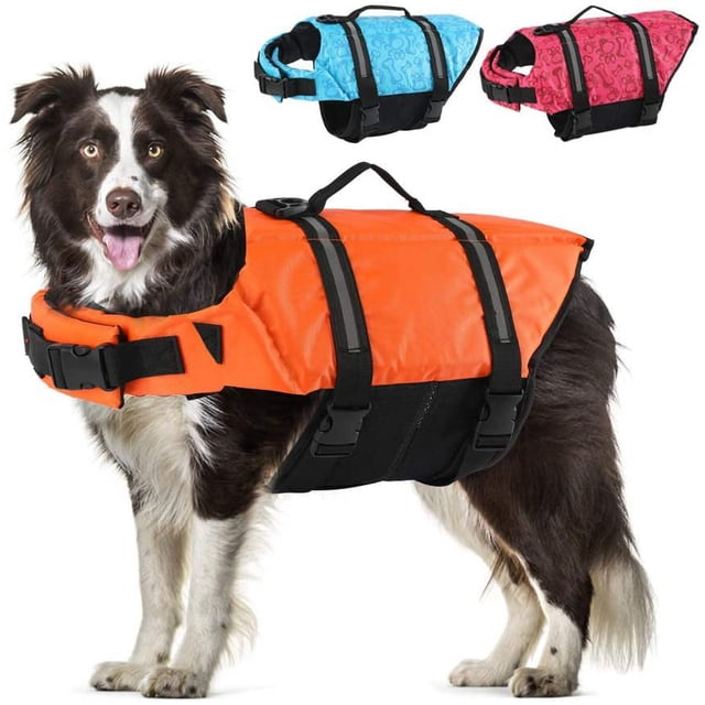 Gilet de Sauvetage pour Chien, Gilet de Sauvetage Réfléchissant et Réglable avec une Meilleure Flottabilité et Poignée de Sauvetage pour la Natation (XXS)