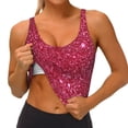 thumbnail image 4 of Naloa Red Glitter Sports Bras for Women, High Support Bra with Removable Pads, Comfortable - Small, 4 of 9