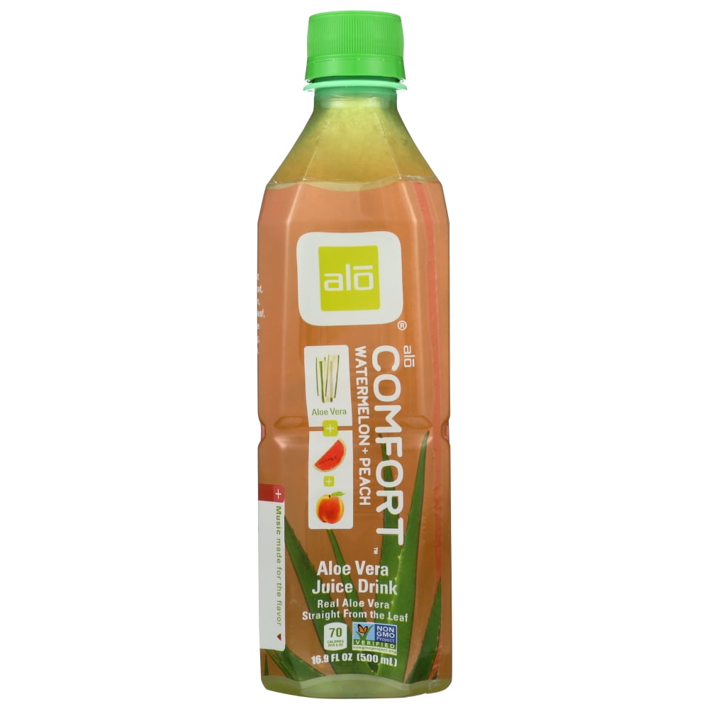 Alo Original Comfort Aloe Vera Juice Drink Watermelon And Peach, 16.9