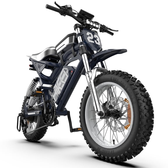 Electric Bike for Adults, Class 2 20 MPH, 3000W Motor, 52V 40Ah 2080Wh Battery, 20 x 4 Inch Fat Tires, Full Suspension, Shimano 7-Speed, UL2849, Blue
