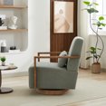 thumbnail image 5 of 30.3"W Swivel Modern Accent Chair with Solid Wood Armrests,Side Armchair for Living Room.Pale Green, 5 of 10