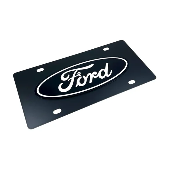 Ford Logo Blacked Out Carbon Steel License Plate Official Licensed