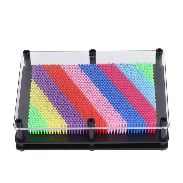Pin Art Board Game, Tactile Games Plastic Pin Art Board for Office Transparent Frame,Black Frame