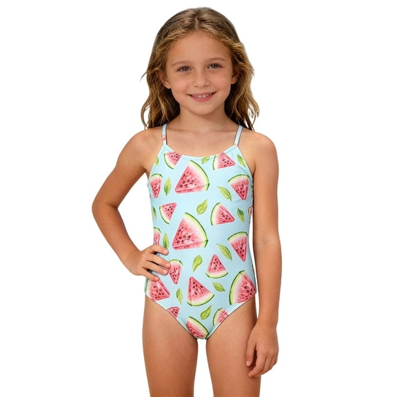 LILIYA Girls Swimsuit Girls' Printed Floral Summer Ppiece Swimsuit For Girls Adorable Cartoon Design Lightweight Beachwear For Kids Fully Lined Swimsuit