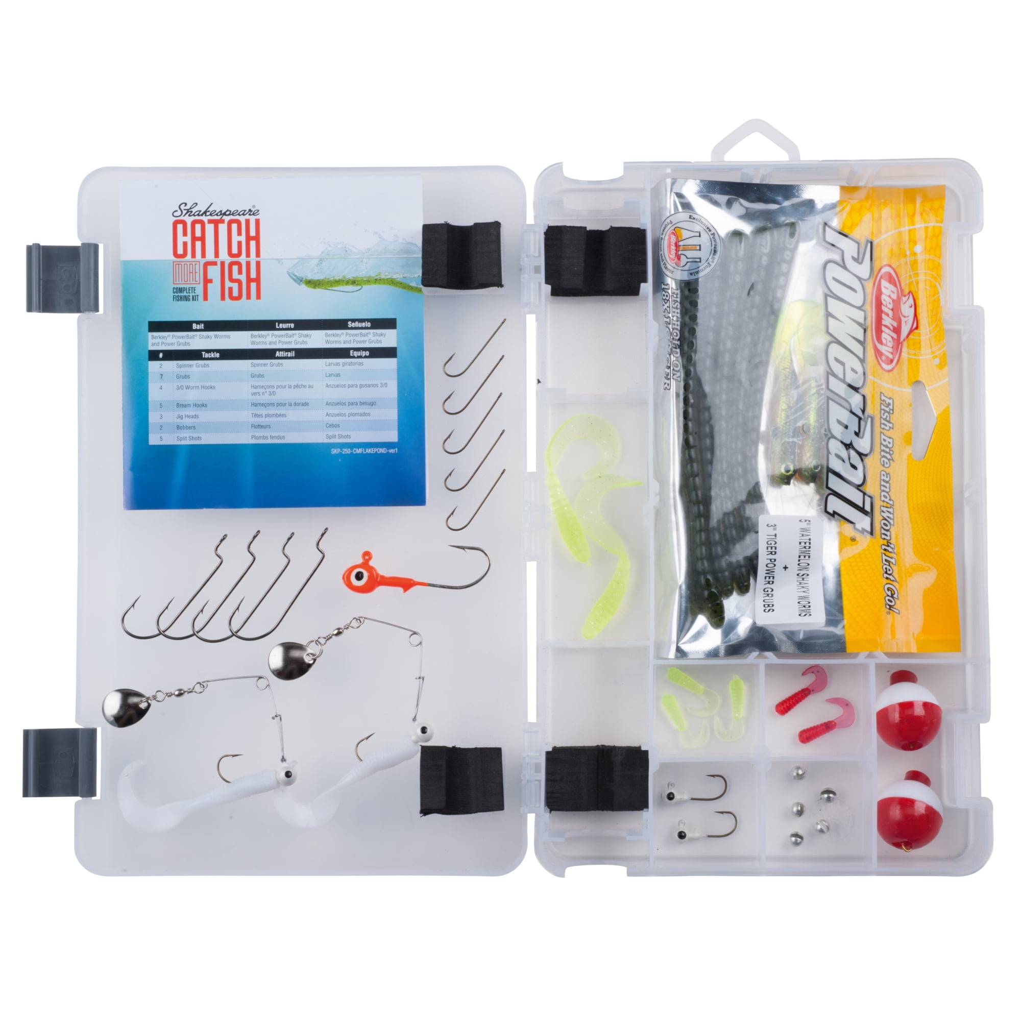 Shakespeare Bass Fishing Kit Tackle Berkley Powerbait Bait box