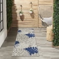 thumbnail image 5 of Nourison Aloha Indoor/Outdoor Tropical Floral Ivory/Navy 2' x 6' Area Rug, (6' Runner), 5 of 10