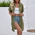 thumbnail image 2 of TaTaai Women Solid Loose Fit Jacket Long Sleeve Lapel Casual Outwear Ladies Daily Commute Festival Wear Lightweight Breathable No Fading Elegant Stylish Coat Gift, 2 of 8