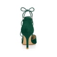 thumbnail image 4 of BLISSFUL STEP Women's Pumps Stilettos Heels Pointed Toe Lace up Pumps Green 11, 4 of 8