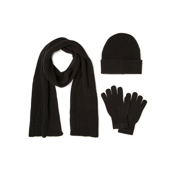Time and Tru Women's Beanie, Scarf and Touch Gloves, 3-Piece Set