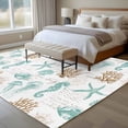 thumbnail image 5 of Seahorse Coral Shell Washable Living Room Rugs 6'x9', Starfish Ocean Low Pile Throw Large Area Rug Non-Slip Sturdy Edge Binding Carpet for Dining Room Kitchen Office, 5 of 9