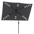 thumbnail image 1 of 6.5x10ft Rectangular Patio Umbrella with 20 Solar LED Lights, Dark Grey UV Resistant Polyester Canopy, Aluminum Pole with Tilt and Crank Function for Garden, Pool, and Yard, 1 of 7