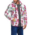 thumbnail image 2 of Goofa Watercolor Flowers Pattern Mens Full-zip Hoodie, Zip-up Pullover Hooded Sweatshirt, Kangaroo Pocket Hoodie Ideal for Daily Wear, Travel, and Home-3X-Large, 2 of 5