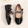 thumbnail image 6 of newwalpole Girls Dress Shoes White Flower Girl Shoe Mary Jane Low Heels for Wedding (Toddler/Little/Big Kid) Black for Size 13, 6 of 6