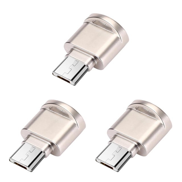 relayinert Portable Type -C / for Micro USB Card Reader Phone OTG Adapter Type -C Memory Card Reader For Golden 3Set