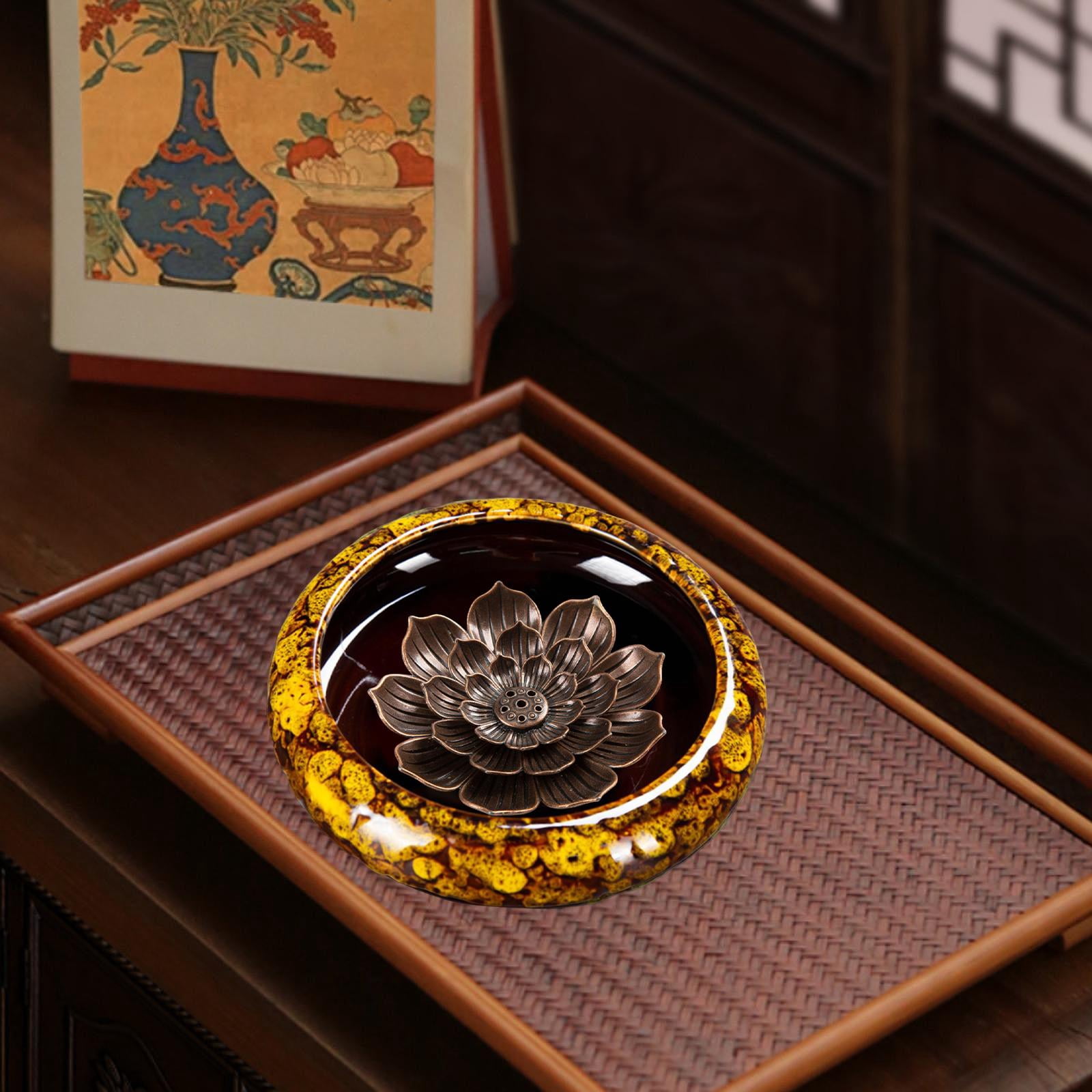 WLPZXP Incense Holder for Sticks Lotus Incense Holder Convenient Elegant Incense Burner Yellow