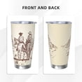 thumbnail image 3 of Fotbe Cowboys Riding Horses Pattern 20 oz Tumbler Stainless Steel Vacuum Insulated Coffee Ice Cup Double Wall Travel Flask Leak-proof Coffee Cup-Without Straw, 3 of 8
