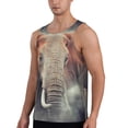 thumbnail image 2 of KLL Elephant in Smoke Print Men's Muscle Gym Workout Stringer Tank Tops Bodybuilding Fitness T-Shirts Tank Tops Men-Medium, 2 of 7