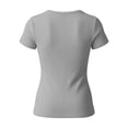 thumbnail image 6 of Dagugfen Womens Henley Shirts Short Sleeve Notch V Neck Button Ribbed Knit Tops Slim Fitted Stretchy Summer Casual Tee Shirts, 6 of 6