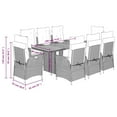 thumbnail image 4 of vidaXL 9 Piece Garden Dining Set with Cushions Grey Poly Rattan, 4 of 5