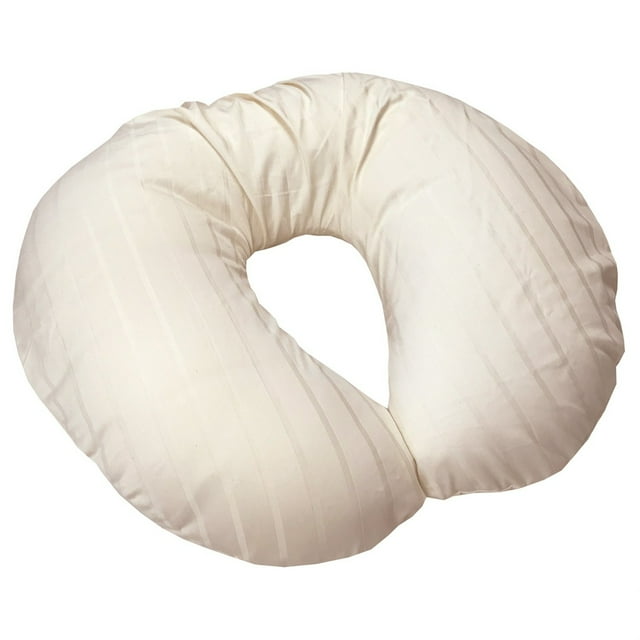 Taies d'Oreiller d'Allaitement en Coton Biologique - Rayure Naturelle