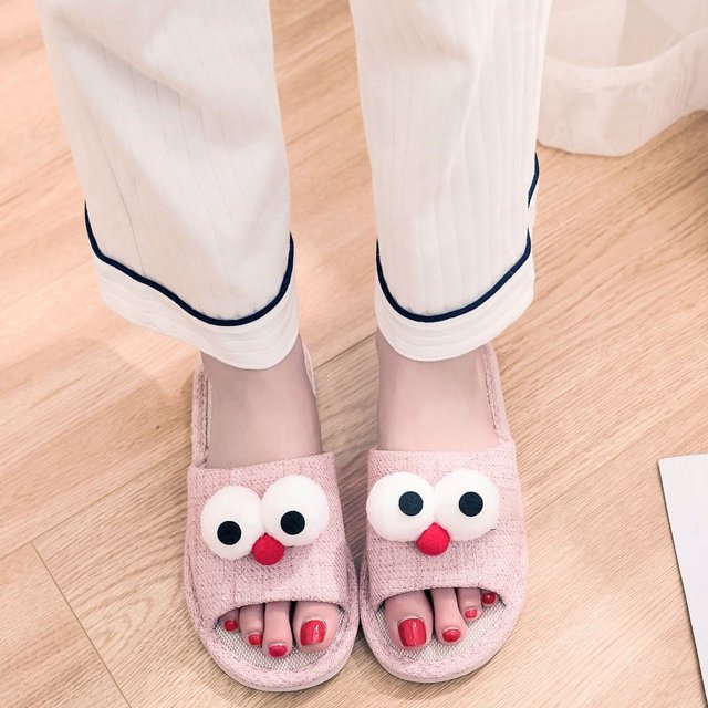 Cute Cartoon Elephant Pink Adult Slippers - Couple Cotton Slippers
