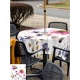 thumbnail image 5 of Outdoor Tablecloths with Umbrella Hole & Zipper, Purple Spring Floral 60x60 Inch Square Tablecloths, Pink Flowers Farmhouse Watercolor Waterproof Table Cloth, Patio/Pool/Picnic Table Covers, 5 of 8