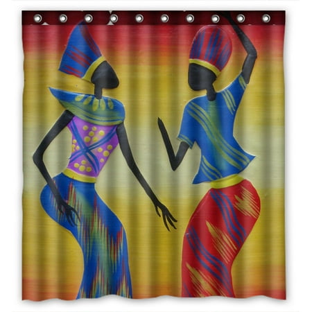 - ZKGK Afro American Women Waterproof Shower Curtain Bathroom Shower Curtian with Hooks 66x72 Inches