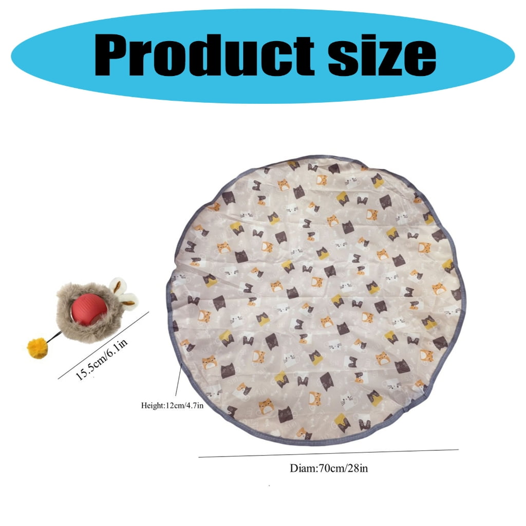 Fast Rolling Toy Ball and Motion Activated Cats Toy Playmat Rechargeable Interaction Play Mat Cats Chasing