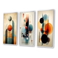 thumbnail image 3 of Designart "Circular Geometry in Retro Orange and Blue III" Modern Geometric Framed Wall Art Set Of 3 - Orange Abstract Geometric Frame Canvas Set For Living Room Decor, 3 of 6